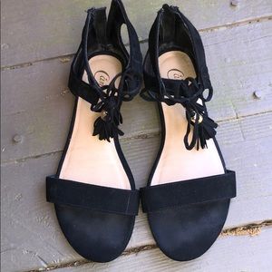Suede Lace-Up Fashion Sandals